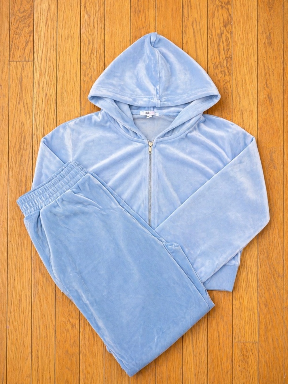 Soft Blue Hooded sweatsuit